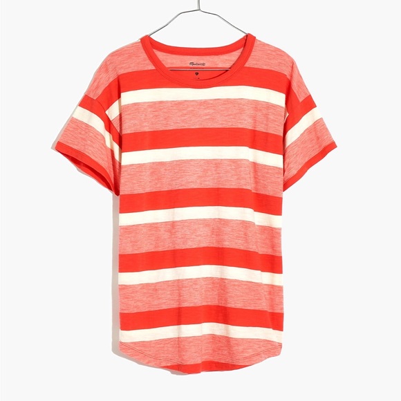 Madewell Whisper Cotton Rib-Crewneck Tee in Milner Stripe - Picture 4 of 7